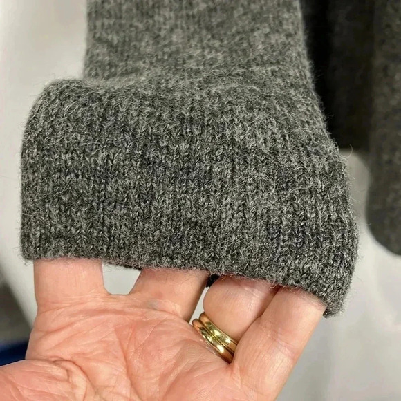 Nanette Lepore Cardigan Gray L Open Front Shawl Collar Pockets Soft 23% Wool EUC - Picture 6 of 11